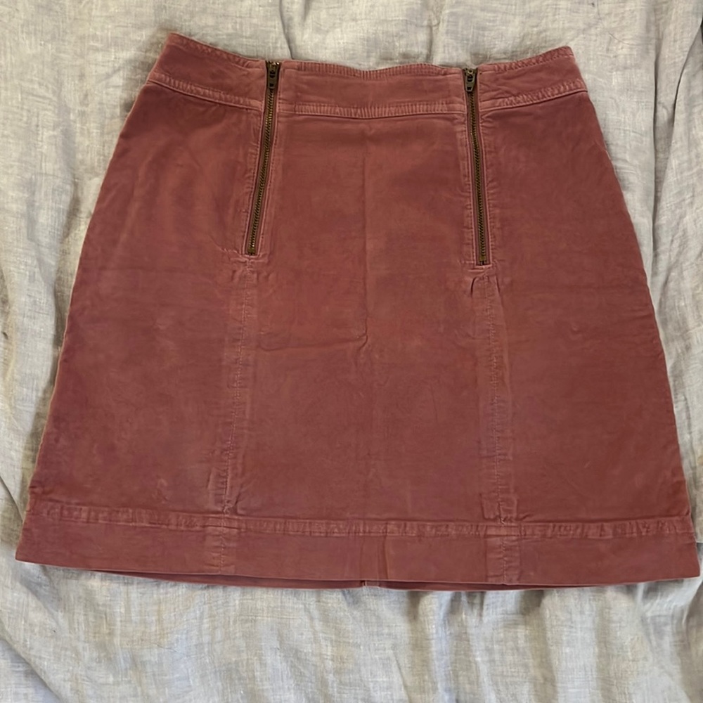 Madewell pink velveteen uptown mini skirt